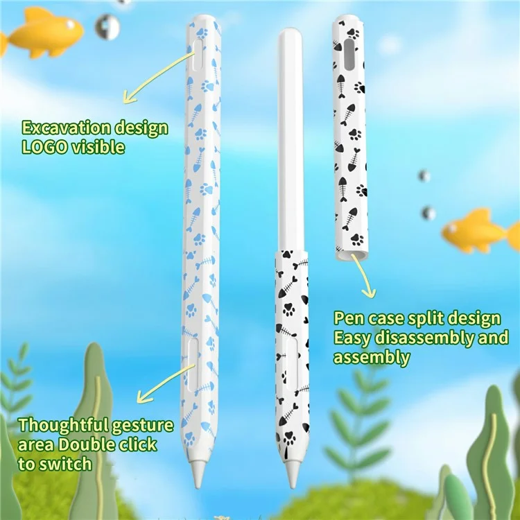 Чехол-накладка из силикона с текстурой "рыбья кость" для Apple Pencil (2-го поколения) - Розовый