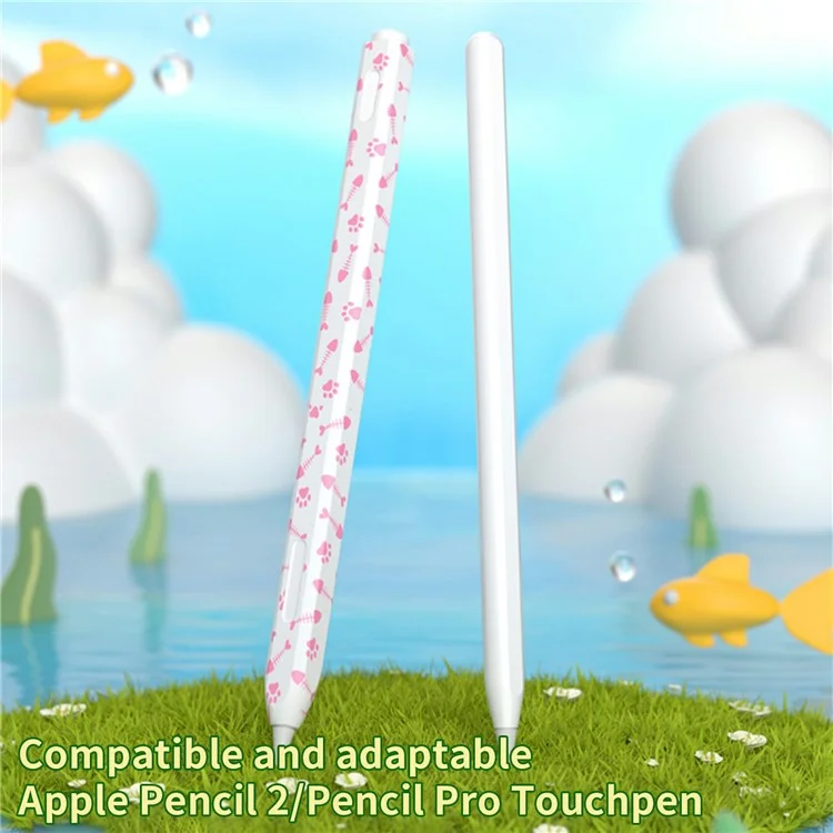 Чехол-накладка из силикона с текстурой "рыбья кость" для Apple Pencil (2-го поколения) - Розовый
