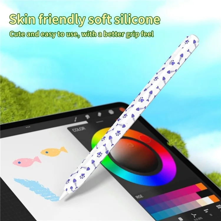 Чехол-накладка из силикона с текстурой "рыбья кость" для Apple Pencil (2-го поколения) - Розовый