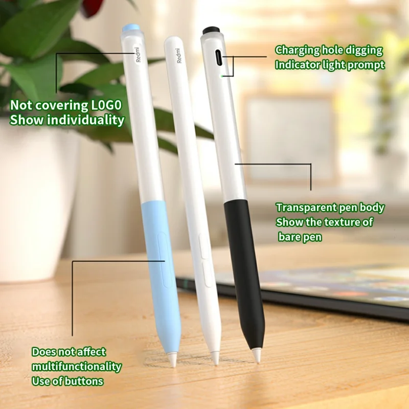 For Xiaomi Redmi Inspiration Stylus Case Jelly Silicone Sleeve Pencil Protective Cover - Sky Blue