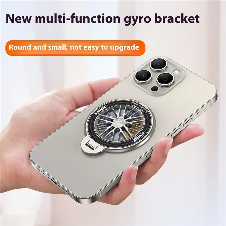 Magnetic Phone Stand Stress-Relief Cell Phone Holder Phone Grip Finger Loop Kickstand - Titanium Grey