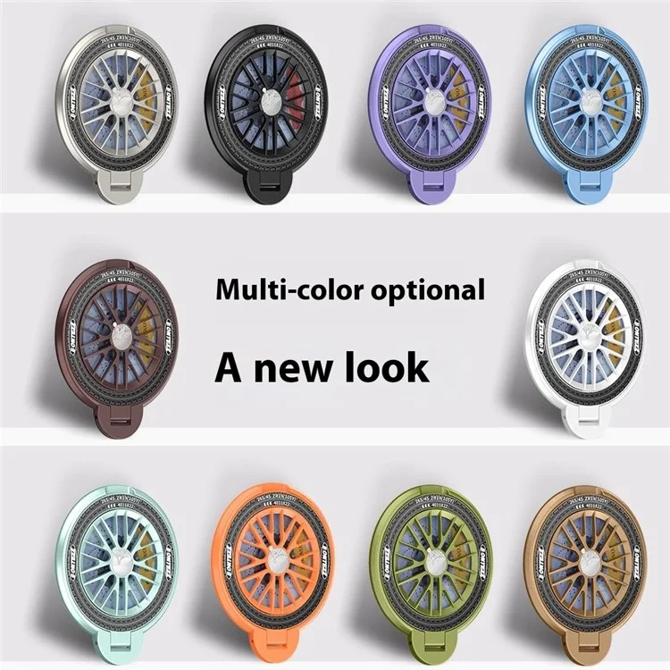 Magnetic Phone Stand Stress-Relief Cell Phone Holder Phone Grip Finger Loop Kickstand - Titanium Grey