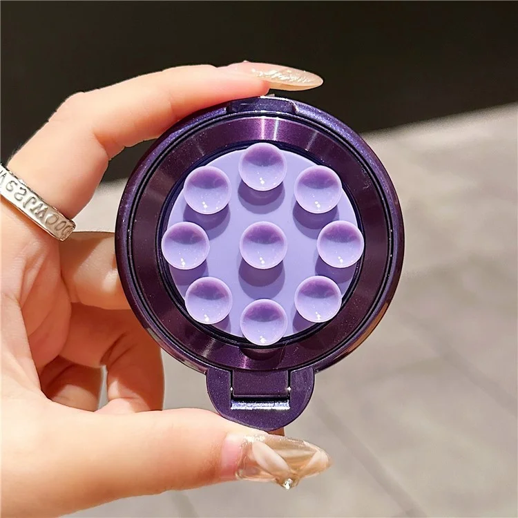 Soporte adhesivo para teléfono con ventosa, soporte magnético para coche y anillo de agarre - Morado oscuro