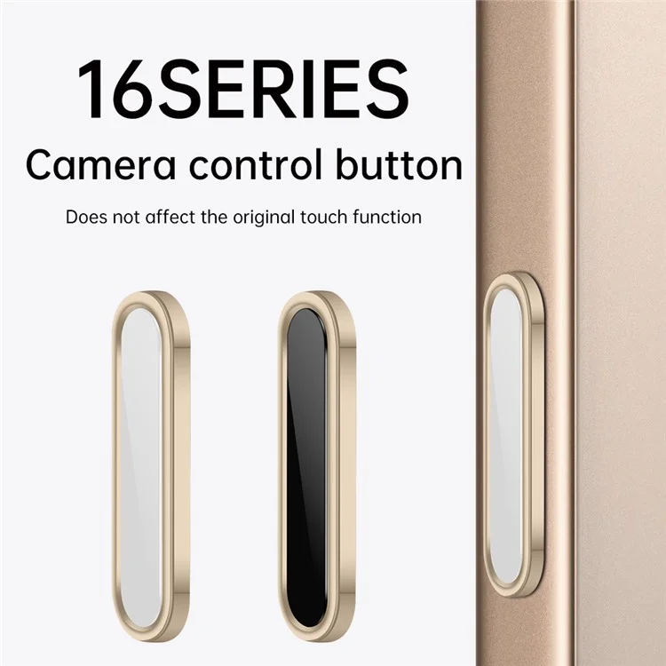 Botón de Control de Cámara para iPhone 16 Pro Max / 16 Pro / 16 Plus / 16 Protector de Botón de Captura Inteligente Sensible - Dorado