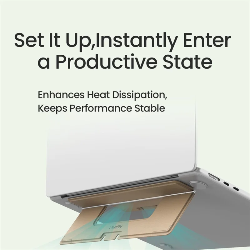 NILLKIN Dual Wing Adhesive Laptop Stand Foldable Portable Cooling Support Multi Angle Adjustable Stand - Black