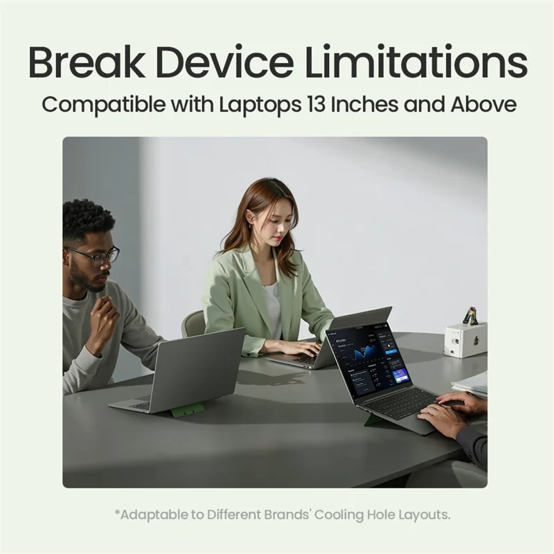NILLKIN Dual Wing Adhesive Laptop Stand Foldable Portable Cooling Support Multi Angle Adjustable Stand - Brown