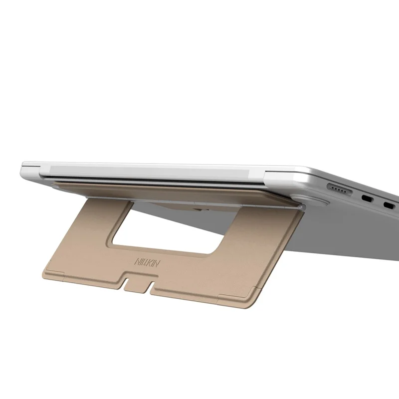 NILLKIN Dual Wing Adhesive Laptop Stand Foldable Portable Cooling Support Multi Angle Adjustable Stand - Brown