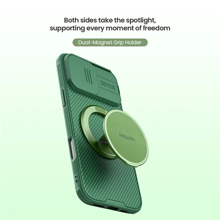 NILLKIN Dual Magnetic Ring Phone Stand Holder Flexible Rotation Adjustable Kickstand - Matcha Green