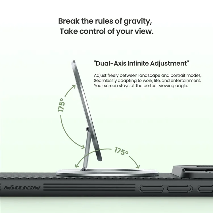 NILLKIN Dual Magnetic Ring Phone Stand Holder Flexible Rotation Adjustable Kickstand - Black
