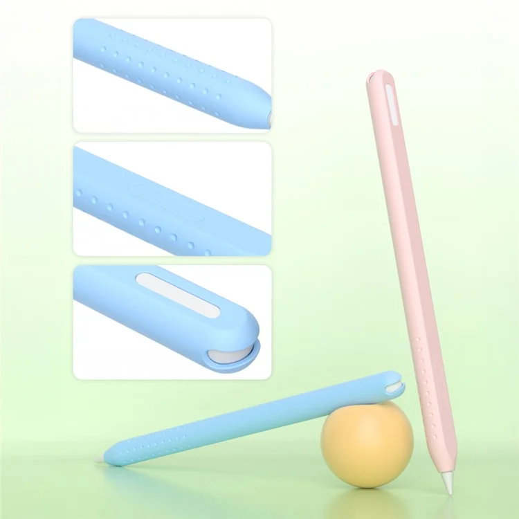 For Apple Pencil (2nd Generation) Integrated Stylus Case Silicone Protective Cover - Pink