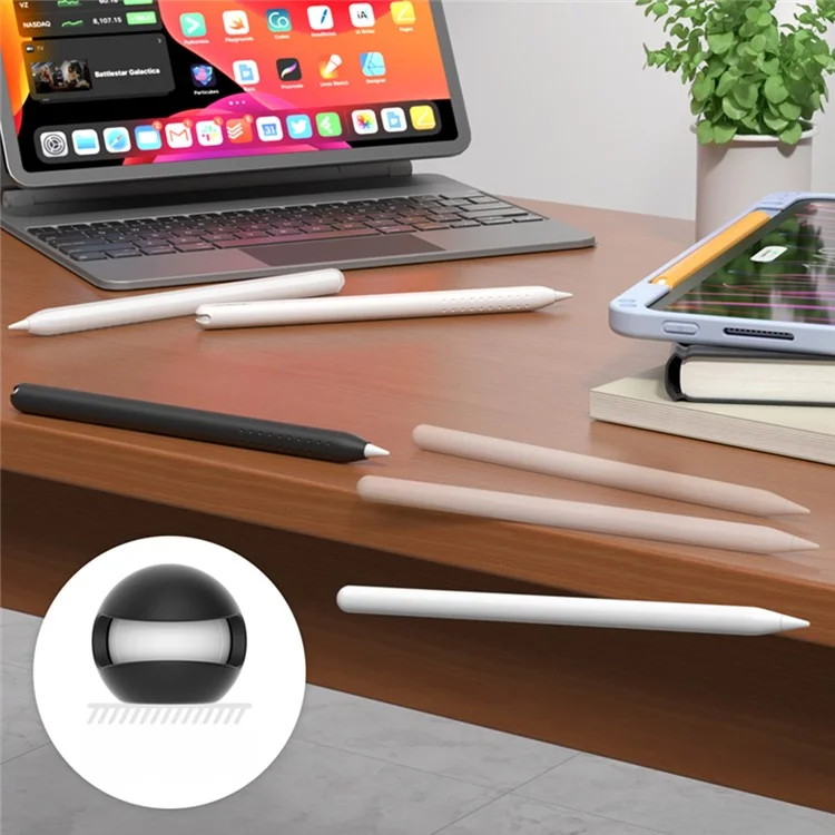 For Apple Pencil (2nd Generation) Integrated Stylus Case Silicone Protective Cover - Pink
