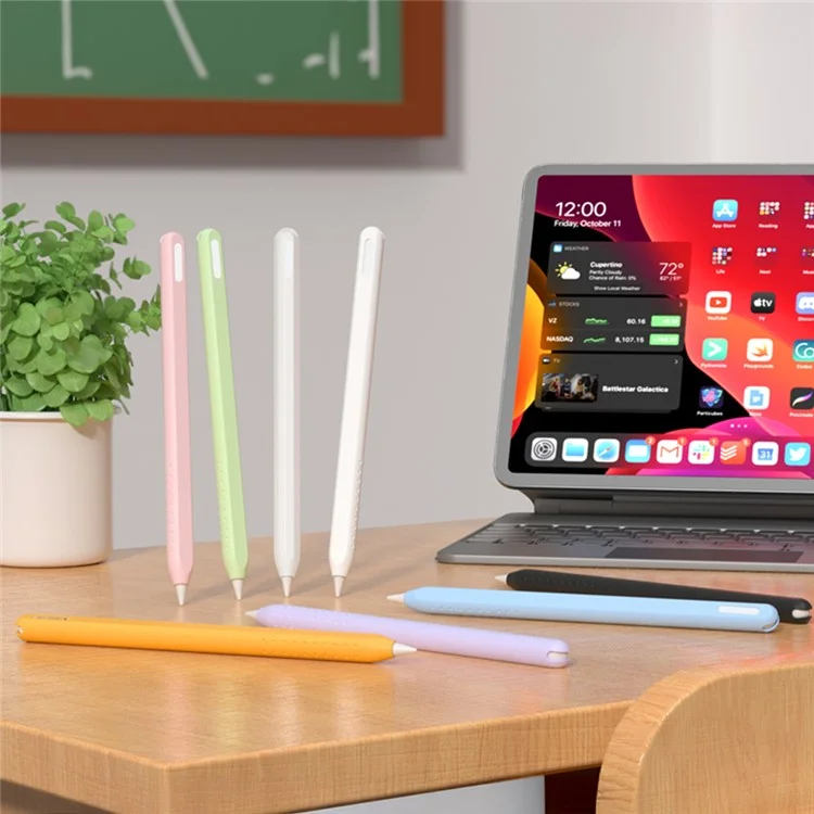 For Apple Pencil (2nd Generation) Integrated Stylus Case Silicone Protective Cover - Pink