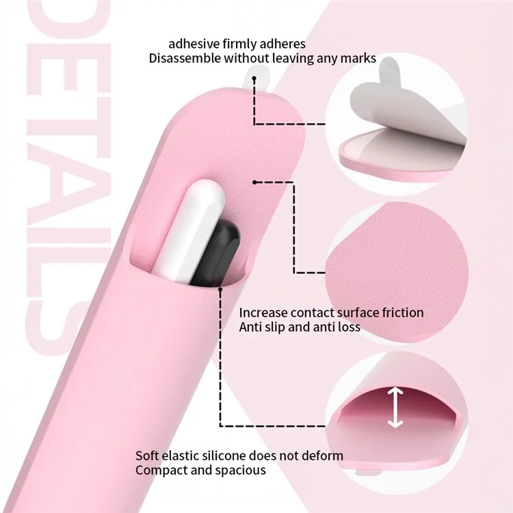 Universal Silicone Stylus Storage Case Compact Portable Waterproof Dustproof Scratch Resistant Pencil Bag - Pink