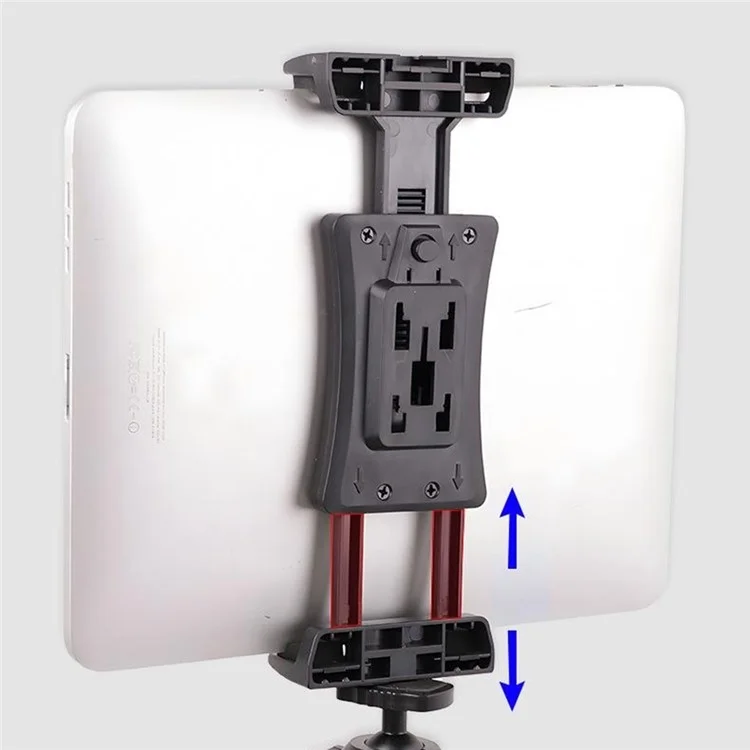 F088 Morsetto per Tablet Large con Slitta Porta Accessori da 23 cm, Supporto Universale Multiuso per Telefoni e Tablet