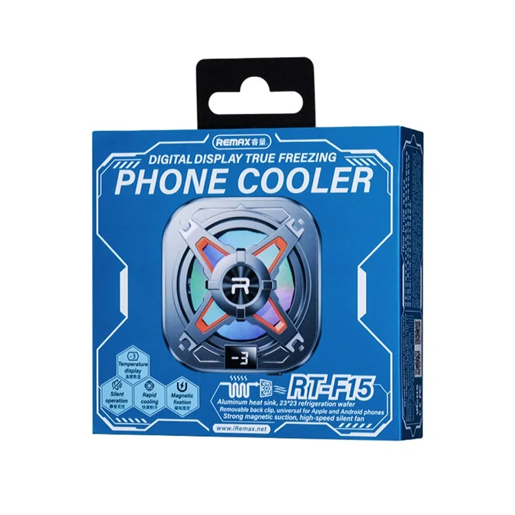 REMAX RT-F15 Digital Display True Freezing Phone Radiator Type-C Magnetic Detachable Universal Phone Cooler