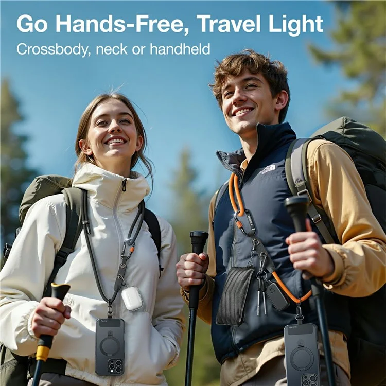 TORRAS Adjustable Phone Lanyard Crossbody Strap Hands-Free Wearable Accessory with Tether Tab - Black