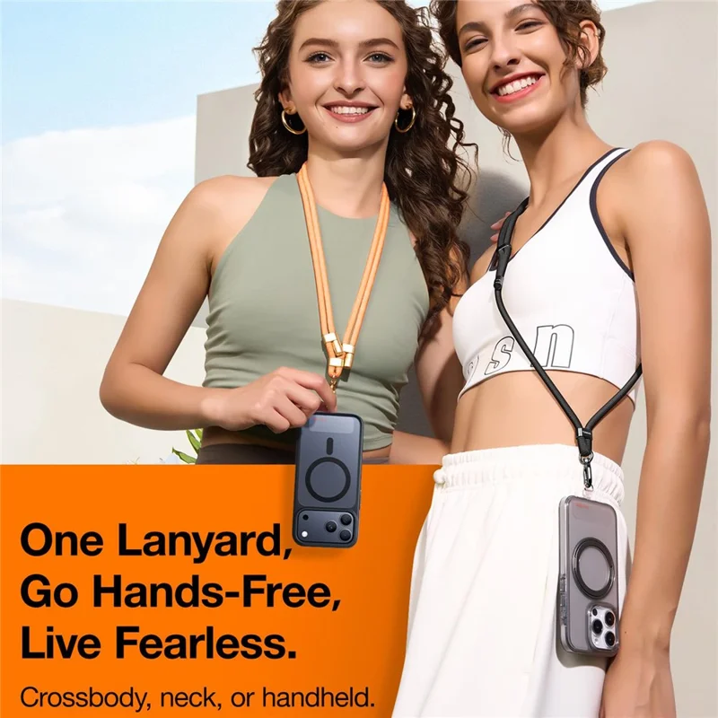 TORRAS 14 - 29.1 inches Adjustable Phone Lanyard Crossbody Strap Hands-Free Wearable Accessory with Tether Tab - Orange