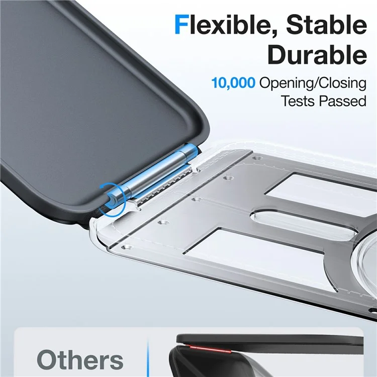 TORRAS MagSafe kompatible magnetische Kartenhalterung mit 360° drehbarer Halterung und 3-Karten-Fach - Schwarz