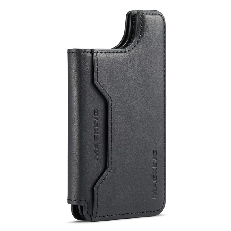 MAGKING K3 Compatible with MagSafe Card Holder Tri-Fold Magnetic RFID Blocking PU Leather Wallet - Black
