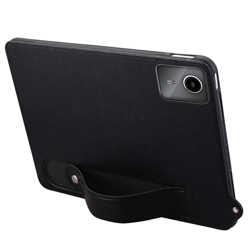 Para Lenovo Xiaoxin Pad 11 2025 / Tab K11 Gen 2TB336 / Tab M11 Capa com Alça de Mão, Suporte e Couro - Preto