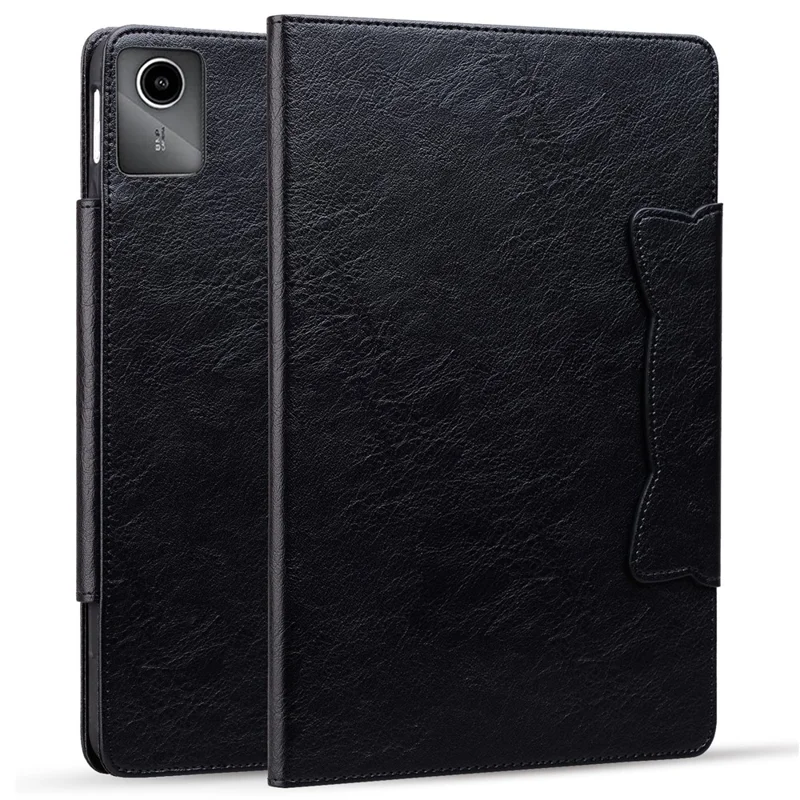 Pour Lenovo Xiaoxin Pad 11 2025 / Tab K11 Gen 2 TB336 / Tab M11 Étui Fermeture à boucle de chat Étui de protection en cuir avec support - Noir