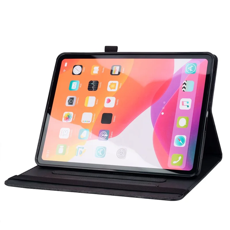 Für Lenovo Xiaoxin Pad 11 2025 / Tab K11 Gen 2 TB336 / Tab M11 Tablet-Hülle mit Kartenfächern Blumenmuster - Schwarz