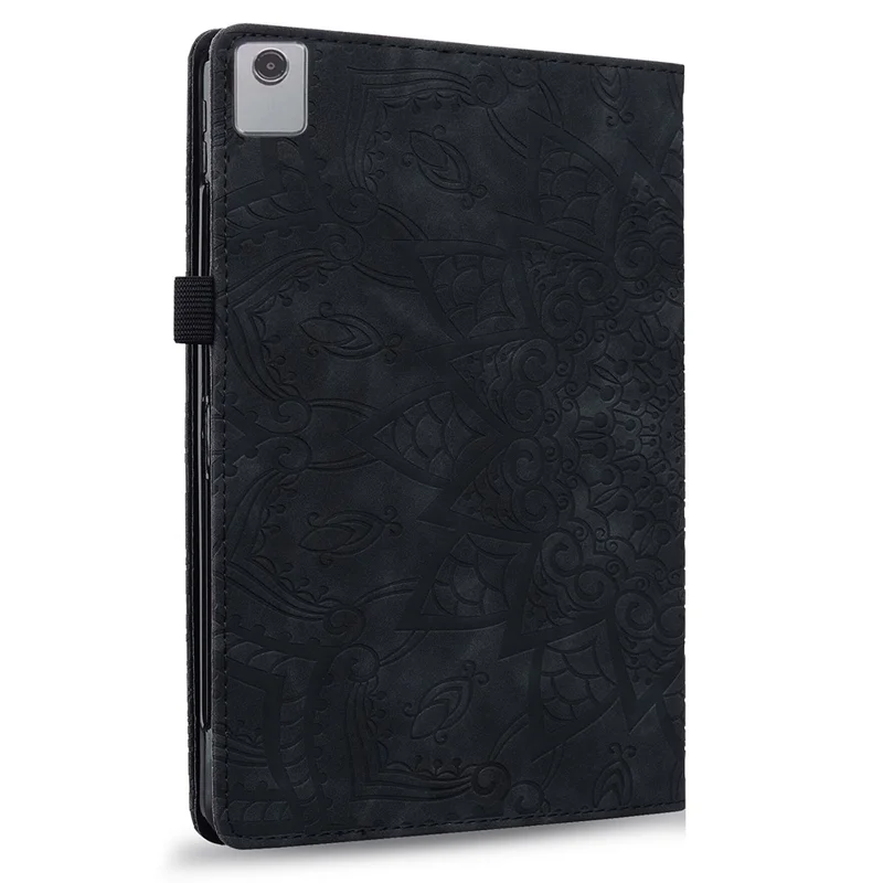 Für Lenovo Xiaoxin Pad 11 2025 / Tab K11 Gen 2 TB336 / Tab M11 Tablet-Hülle mit Kartenfächern Blumenmuster - Schwarz