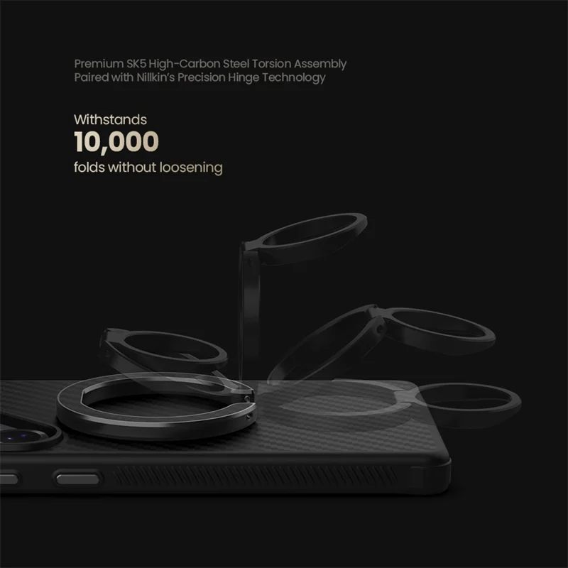 NILLKIN Magnetic Ring Kickstand Slim Aramid Fiber Aerospace Aluminum Multi Angle Adjustable Holder