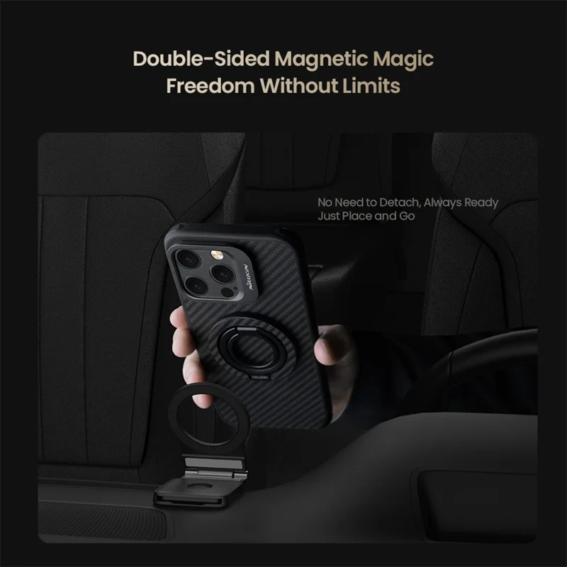 NILLKIN Magnetic Ring Kickstand Slim Aramid Fiber Aerospace Aluminum Multi Angle Adjustable Holder