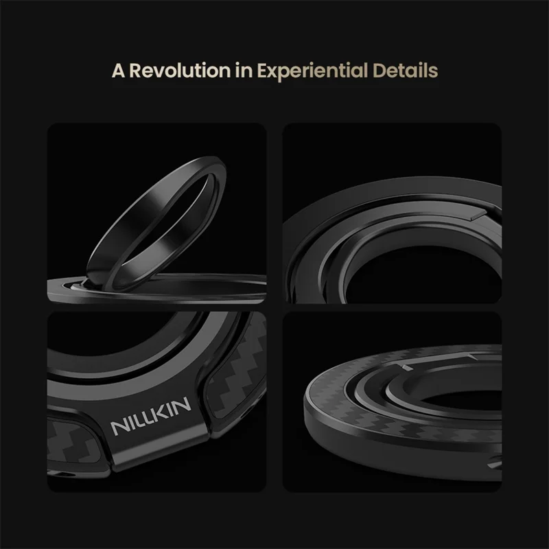 NILLKIN Magnetic Ring Kickstand Slim Aramid Fiber Aerospace Aluminum Multi Angle Adjustable Holder