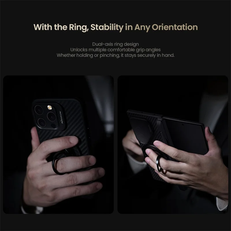NILLKIN Magnetic Ring Kickstand Slim Aramid Fiber Aerospace Aluminum Multi Angle Adjustable Holder