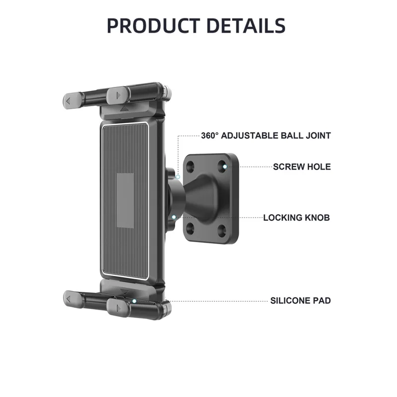 QB01 Universal Wall Mount Holder 4.7-15 Inch Phone Tablet 360 Degree Rotation Kitchen Bathroom Bracket