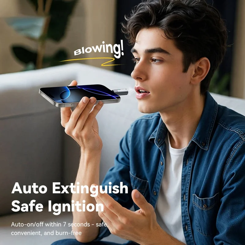 ESSAGER Aluminum Alloy Type-C Cigarette Lighter Tungsten Wire Heating Auto Shut Off - Type-C Male Connector