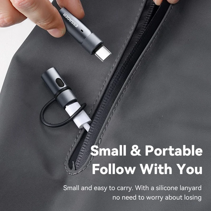 ESSAGER Aluminum Alloy Type-C Cigarette Lighter Tungsten Wire Heating Auto Shut Off - Type-C Male Connector