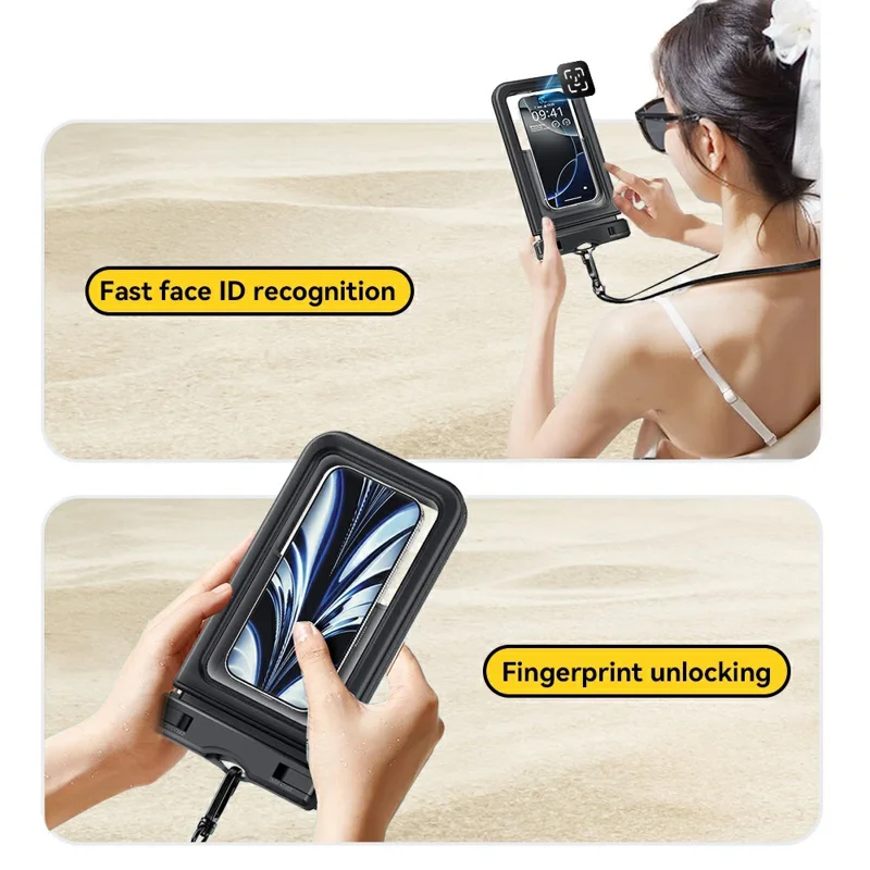 ESSAGER Dual Pocket IPX8 Waterproof Phone Bag with Lanyard Underwater Clear Cellphone Case Touchscreen Dry Bag