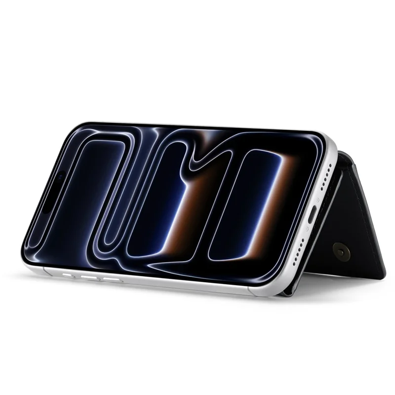 MAGKING K4 Card Holder Tri-Fold Magnetic RFID Blocking PU Leather Wallet - Black