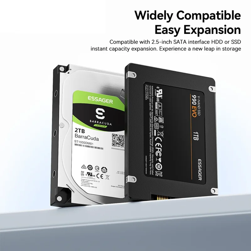 ESSAGER 5Gbps High Speed Data Transfer 2 in 1 USB 3.0  /  Type-C to SATA Adapter Cable for External Hard Drive SSD