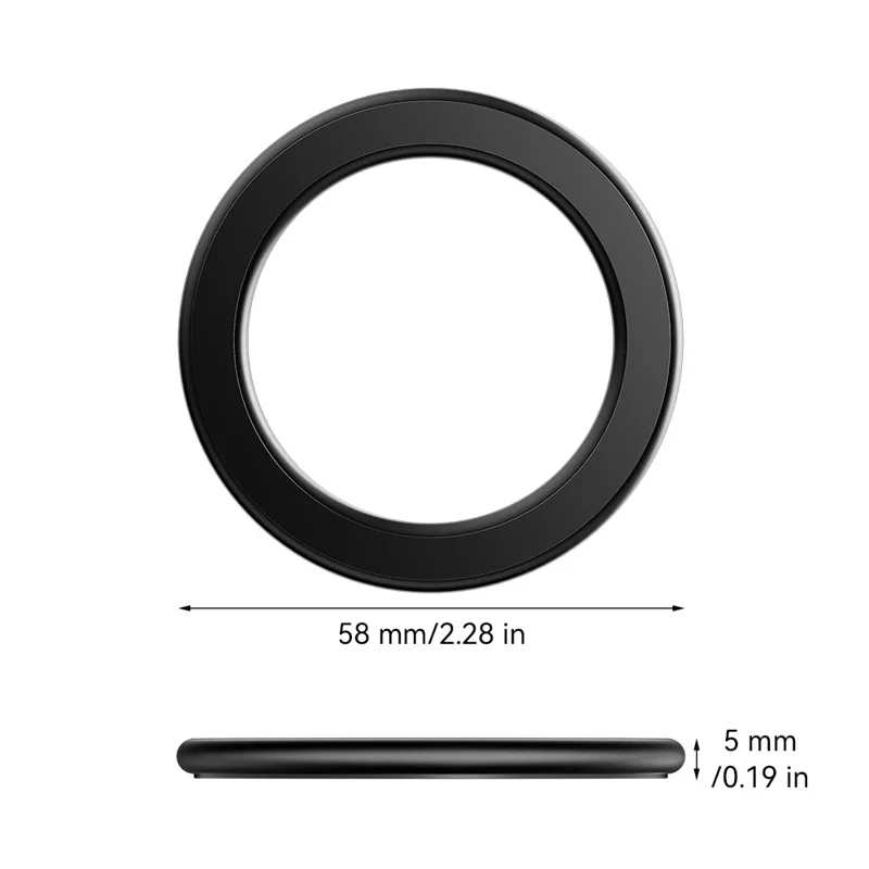 ESSAGER telefon cirkulær magnetisk ring med magnetisk plade 360° roterbar justerbar magnetisk ring stærk adsorption - Sort