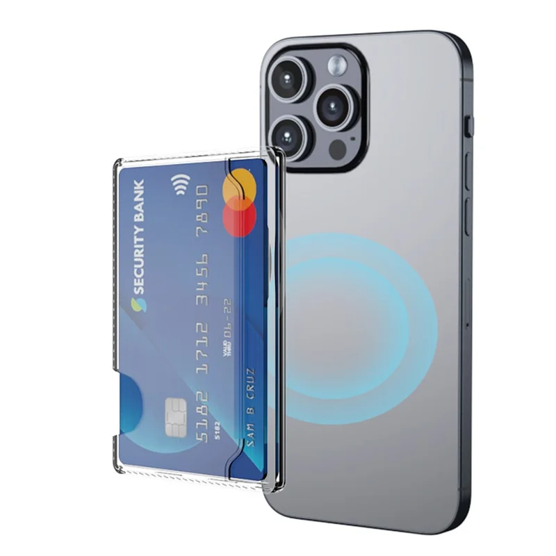 Kompatibel mit MagSafe Seitlicher Kartenetui Magnetische Dünne Handy-Rückseite Kartenhalter Hülle