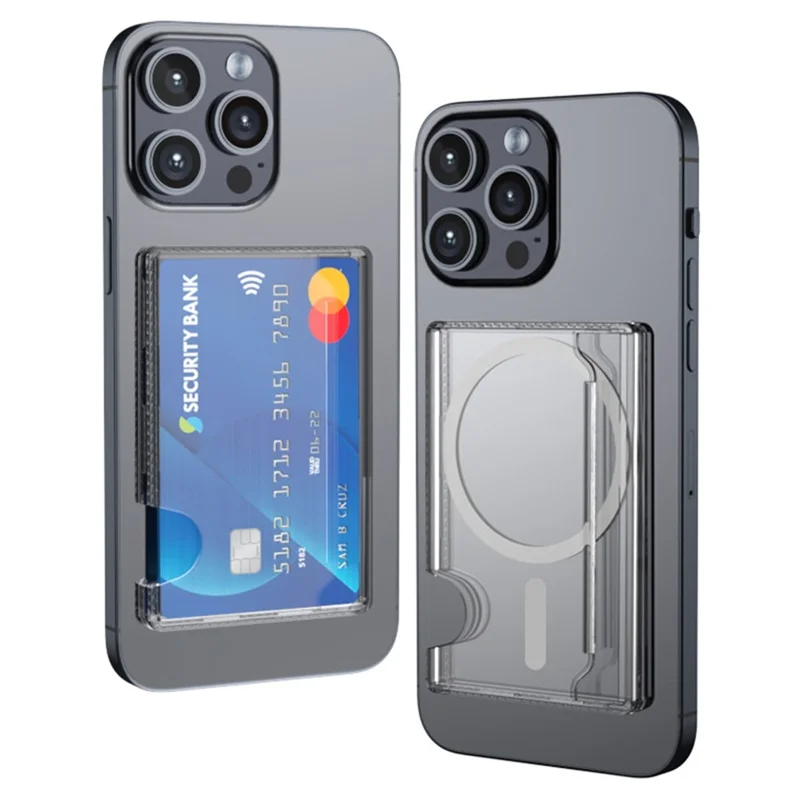 Kompatibel mit MagSafe Seitlicher Kartenetui Magnetische Dünne Handy-Rückseite Kartenhalter Hülle