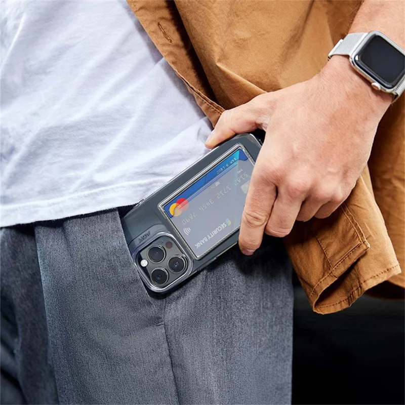 Kompatibel mit MagSafe Seitlicher Kartenetui Magnetische Dünne Handy-Rückseite Kartenhalter Hülle