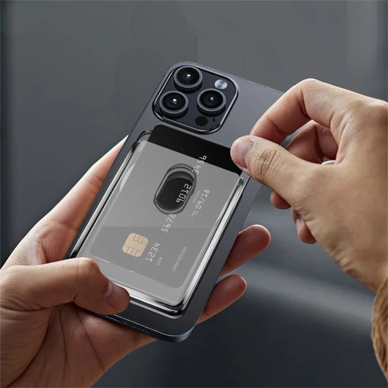 Compatibile con MagSafe Anti-Spy Matte Magnetic Card Holder Slim Phone Back Card Case