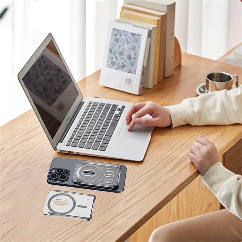 Compatibile con MagSafe Anti-Spy Matte Magnetic Card Holder Slim Phone Back Card Case