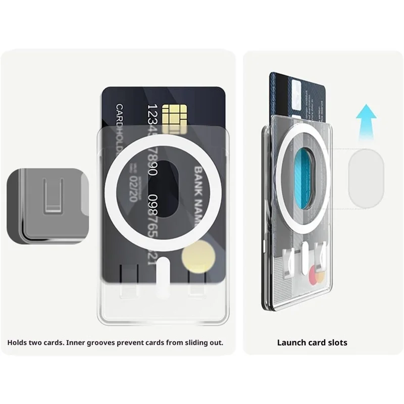 Compatibile con MagSafe Anti-Spy Matte Magnetic Card Holder Slim Phone Back Card Case