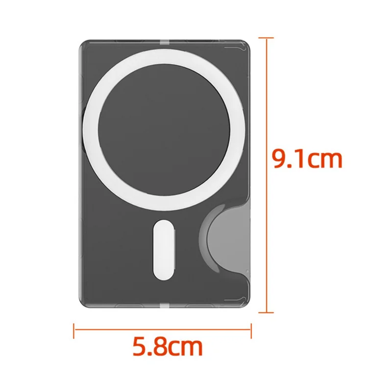 Side Push Card Holder Strong Magnetic Slim Phone Back Card Case - Transparent Black