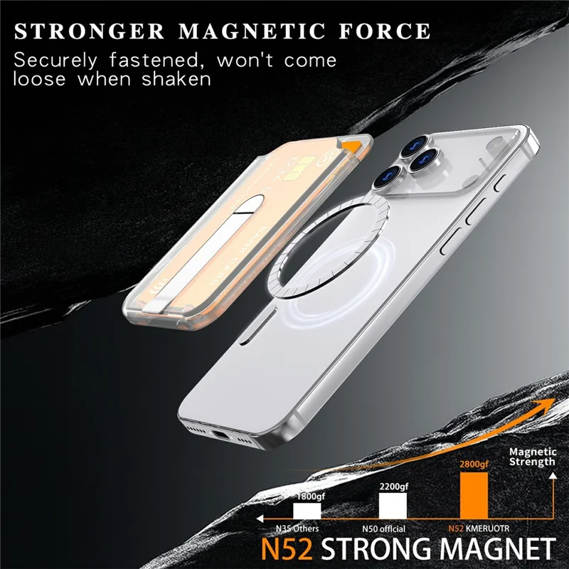 Robuste PC-Magnetkartenhalter aus Aluminiumlegierung, vertikaler Ständer, Kartensteckplatz für Telefon - Transparent