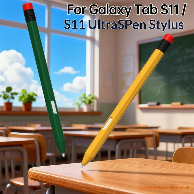 For Samsung Galaxy Tab S11  /  S11 Ultra S Pen Silicone Case Pencil Style Stylus Protective Sleeve - Yellow