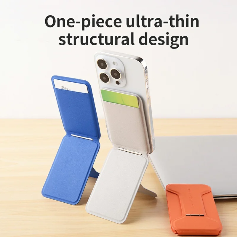 DO AS YOU WISH Vouwbaar vierkant magnetisch telefoonstandaardje met kaarthouder, 30-90° instelbaar telefoon bureaustandaard met roterende functie inclusief magnetische plaat - Grijs