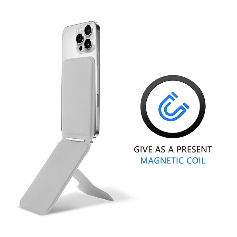 DO AS YOU WISH حامل هاتف مربع قابل للطي مع لوحة مغناطيسية، حامل مكتبي للهاتف بزاوية قابلة للتعديل من 30 إلى 90 درجة، بمحور دوار صغير - رمادي