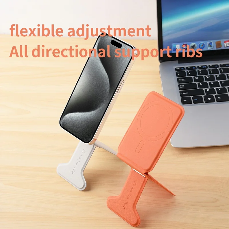 DO AS YOU WISH حامل هاتف مربع قابل للطي مع لوحة مغناطيسية، حامل مكتبي للهاتف بزاوية قابلة للتعديل من 30 إلى 90 درجة، بمحور دوار صغير - رمادي